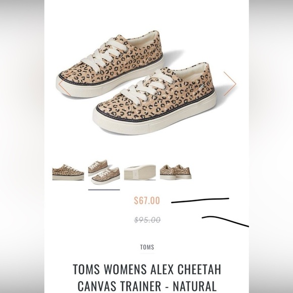 Women’s Alex Cheetah canvas TOMS size 5 - Picture 1 of 6
